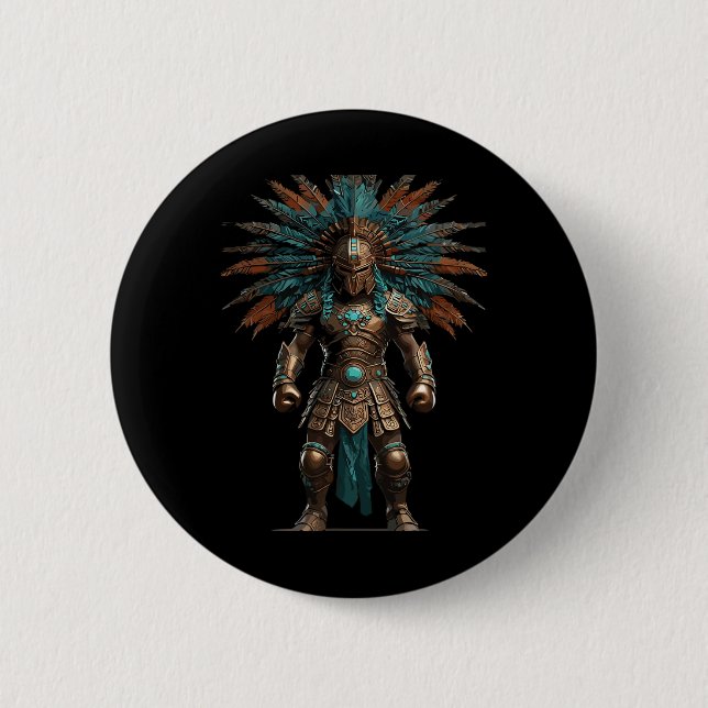 Aztec Warrior Mexican Boxing Pride  6 Cm Round Badge (Front)