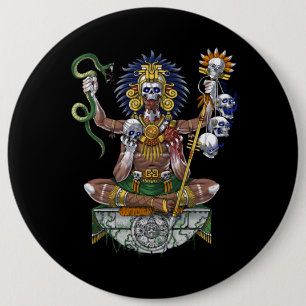 Aztec Warrior Shaman 6 Cm Round Badge