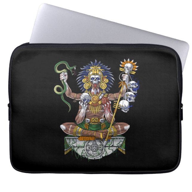 Aztec Warrior Shaman Laptop Sleeve (Front)