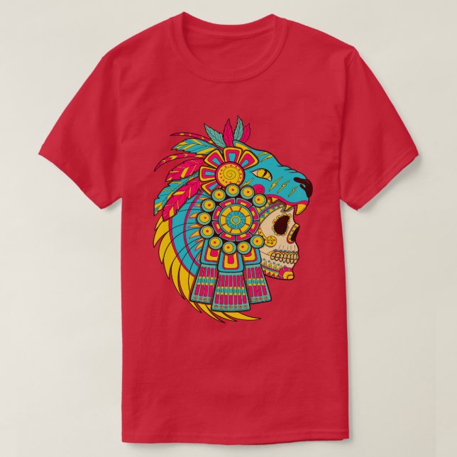 Aztec Warrior Skull T-Shirt (Design Front)