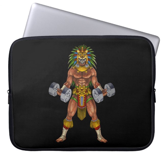 Aztec Warrior Weightlifting Laptop Sleeve (Front)