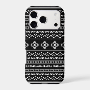 Aztec White Grey Black Mixed Motifs Pattern