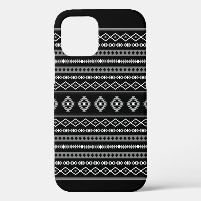 Aztec White Grey Black Mixed Motifs Pattern Case-Mate iPhone Case (Back)