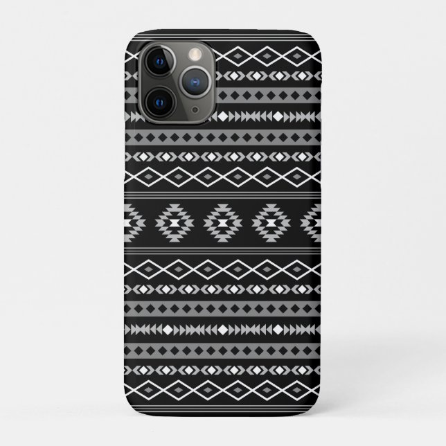 Aztec White Grey Black Mixed Motifs Pattern Case-Mate iPhone Case (Back)