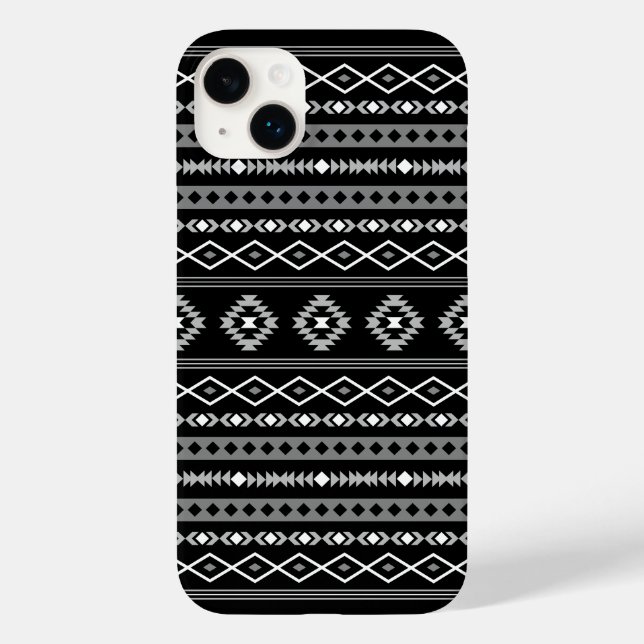 Aztec White Grey Black Mixed Motifs Pattern Case-Mate iPhone Case (Back)