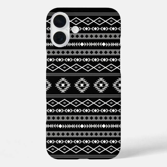 Aztec White Grey Black Mixed Motifs Pattern Case-Mate iPhone Case (Back)