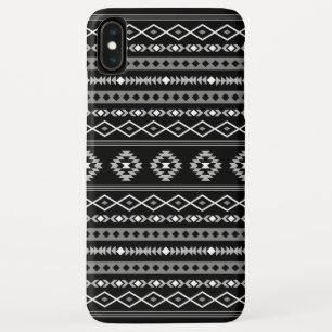Aztec White Grey Black Mixed Motifs Pattern iPhone XS Max Case