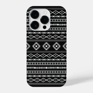 Aztec White Grey Black Mixed Motifs Pattern iPhone 14 Pro Case