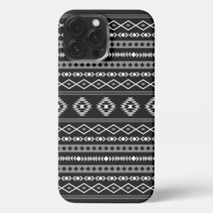 Aztec White Grey Black Mixed Motifs Pattern iPhone 13 Pro Max Case