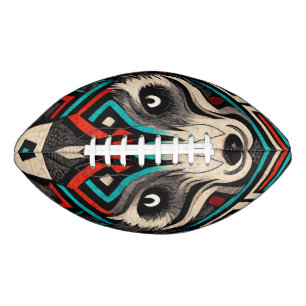 Aztec Wolf Face American Football