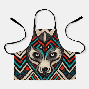 Aztec Wolf Face Apron