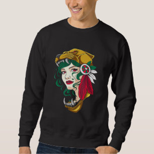Aztec Woman - Mexican Girl - Chava - Hecho En Mexi Sweatshirt