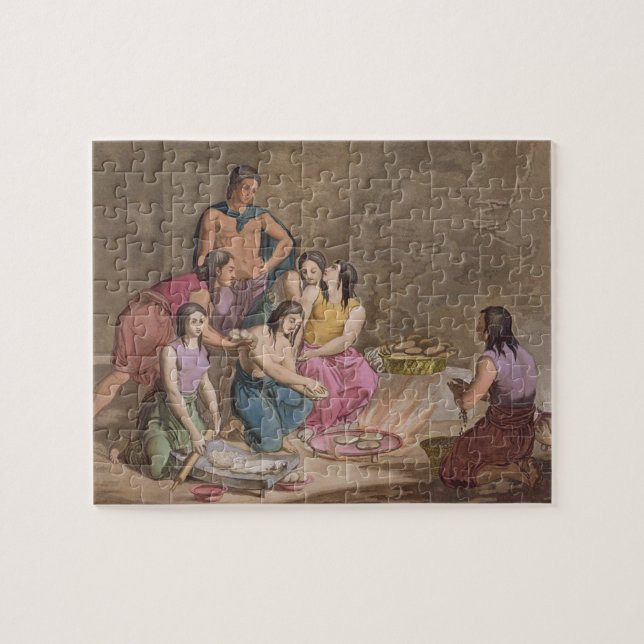 Aztec women making maize bread, Mexico, from 'Le C Jigsaw Puzzle (Horizontal)