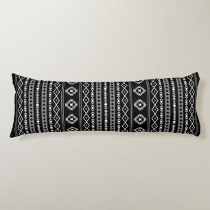Aztec Wt Grey Blk Mixed Motifs V Rpt Pattern Body Cushion