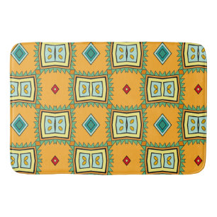 Aztec Yellow Bath Mat