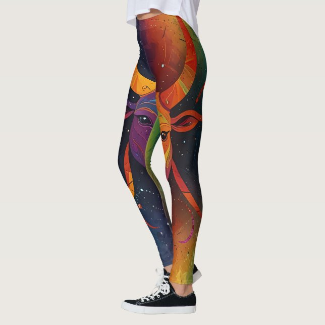 Aztec Zodiac Abstract Mix Leggings (Left)