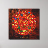 AZTECA ~ Mayan - Aztec Sun Calendar Art Print