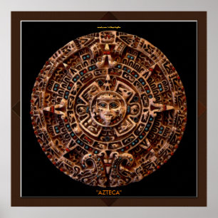 AZTECA ~ Mayan - Aztec Sun Calender Art Print
