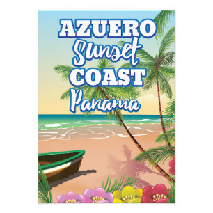 Azuero Sunset Coast Panama Beach travel poster