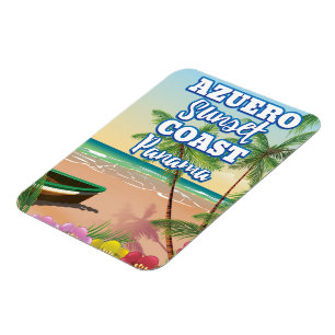 Azuero Sunset Coast Panama Beach travel poster Magnet