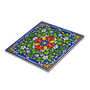 Azul Flor Grande— Mediterranean Azulejo Tile