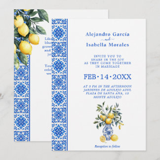 💙🍋Azul & Limone Romance – Classic Invitation