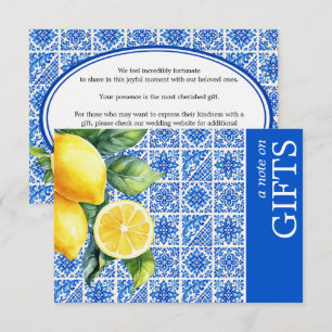 💙🍋Azul & Limone Romance Note on Gifts Enclosure Card