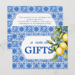 💙🍋Azul & Limone Romance Note on Gifts  Enclosure Card