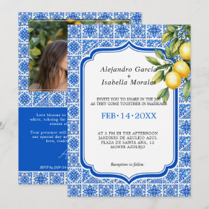 🍋💙Azul & Limone Romance – Photo Edition  Invitation