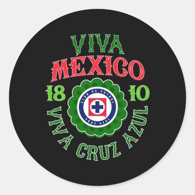 Azul - Mexico's Independence Day  Classic Round Sticker (Front)