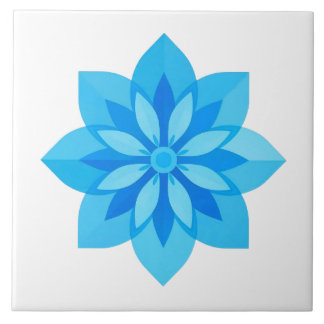 Azulejo Blue and White Modern Flower Tile