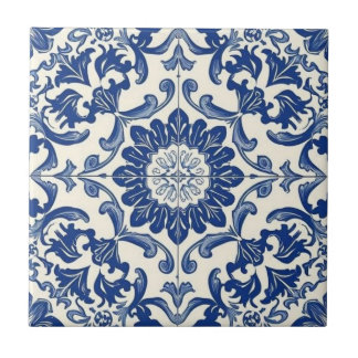 Azulejo blue and white mosaic vintage bulk tile