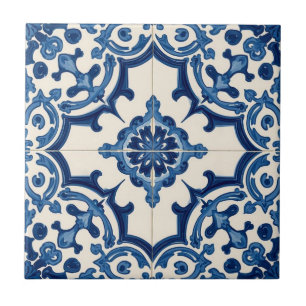 Azulejo blue and white mosaic vintage bulk tile
