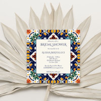 Azulejo blue colourful Mediterranean bridal shower