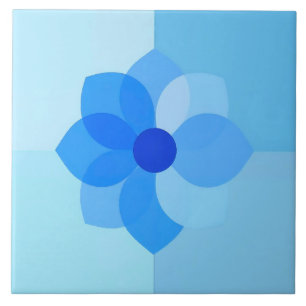 Azulejo Blue Mediterranean Modern Floral Tile