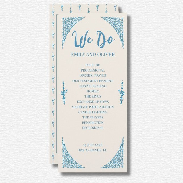Azulejo Blue Wedding Program (Creator Uploaded)