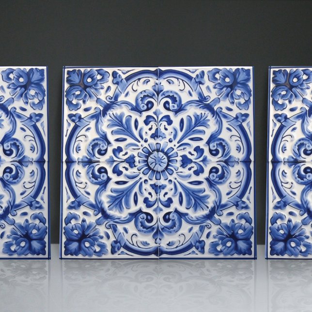 Azulejo Cerulean Portuguese Ornamental Mosaic Tile (Creator Uploaded)