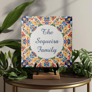 Azulejo Colorful Custom Name Plate Plaque Sign  Tile