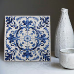 Azulejo Lisbon Patterned Talavera Ceramic Design Tile<br><div class="desc">Indigo Azulejo Blue Portuguese Lisbon decorative Talavera ceramic tiles are a beautiful and unique addition to any home. A high-quality product with a timeless aesthetic. The blue colour of the tiles is inspired by the indigo blue of Lisbon's famous azulejo tiles, adding a touch of history and culture to your...</div>