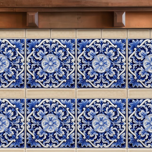 Azulejo Lisbon Patterned Talavera Ceramic Design Tile (Creator Uploaded)