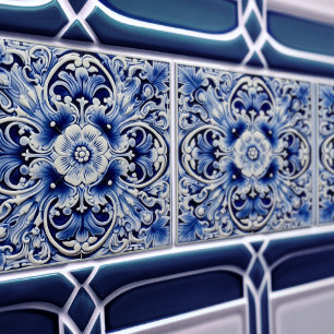 Azulejo Lisbon Patterned Talavera Ceramic Design Tile
