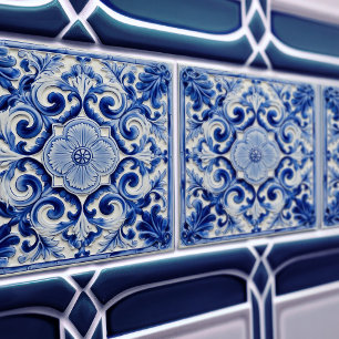 Azulejo Lisbon Patterned Talavera Ceramic Design Tile