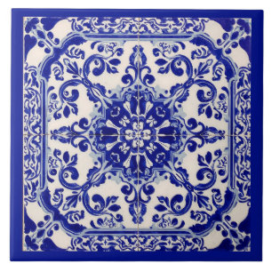 Azulejo Mediterranean Blue White Tile