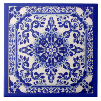 Azulejo Mediterranean Blue White Tile