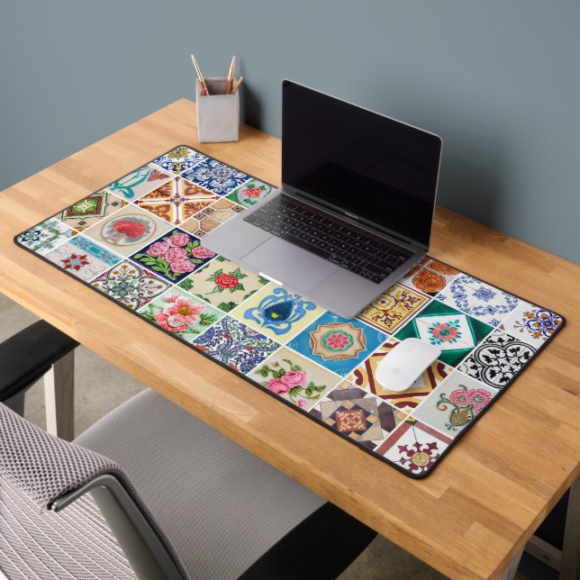 Azulejo Peranakan Wall Mural Decorative Tiles Desk Mat (Office 2)