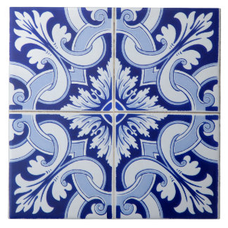 Azulejo Portuguese Mediterranean Blue White  Tile