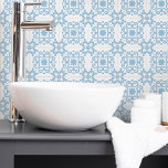 Azulejo Portuguese Mediterranean Light Blue White Tile<br><div class="desc">Stylish Portuguese Mediterranean style pattern ceramic tile light blue pattern on a white background. Perfect for a fresh seaside feel interior design or backsplash.</div>