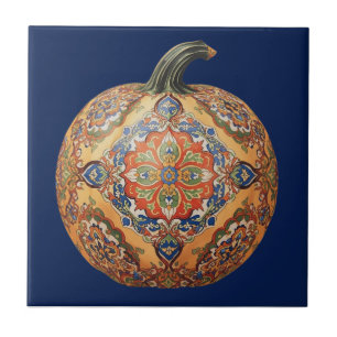 Azulejo pumpkin orange mosaic vintage bulk tile