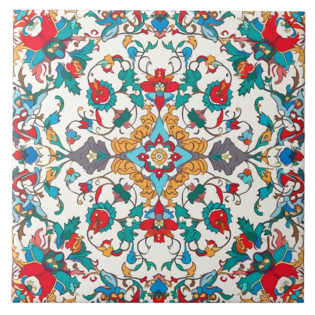 Azulejo Style Ceramic Tile. Tile (Front)