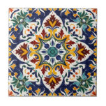 Azulejo Talavera blue Mediterranean wedding favour Tile<br><div class="desc">Azulejo Talavera blue Portuguese Mediterranean ornate tile pattern wedding favours printed ceramic tiles wedding reception decor also a lovely keepsake gift for your guests</div>